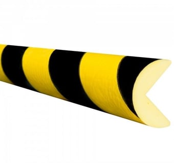picture of TRAFFIC-LINE Edge Protection - SEMI-CIRCULAR 40/40 - Self-Adhesive 5m Lengths - Yellow/Black - [MV-422.24.291]
