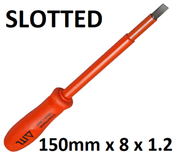 picture of ITL - Insulated Flat Screwdriver - 150mm x 8 x 1.2 - Slotted - [IT-01940]