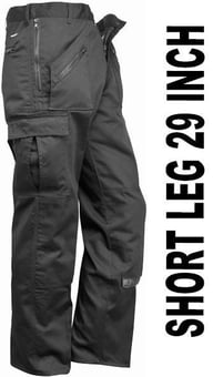 picture of Portwest Superior Black Comfort Action Trousers - Short Leg 29 Inch - 245g - PW-S887BKS