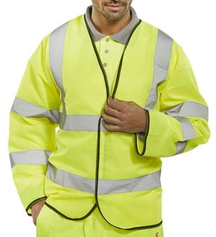 picture of Beeswift Hi Viz Long Sleeved Jerkin - Yellow - BE-PKJENG-YLW