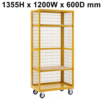 picture of QMP Hazardous Boxwell Trolley Without Doors - Plywood - 1355H x 1200W x 600D mm - [QM-XW131260HZPY] - (LP)