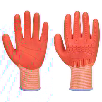 picture of Portwest A728 Supergrip Impact HR Cut D Orange Gloves - Pair - [PW-A728ORR] - (DISC-R)