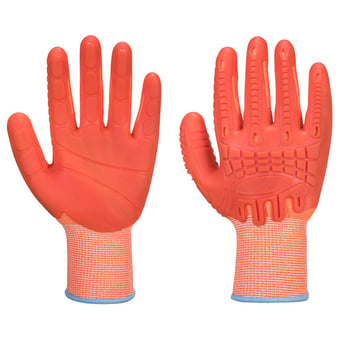 Picture of Portwest A728 Supergrip Impact HR Cut D Orange Gloves - Pair - [PW-A728ORR]