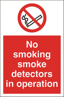 Picture of No Smoking Detectors Sign - 200 x 300Hmm - Rigid Plastic - [AS-PR12-RP]