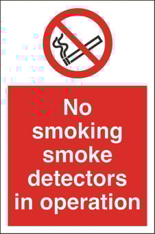 picture of No Smoking Detectors Sign - 200 x 300Hmm - Rigid Plastic - [AS-PR12-RP]