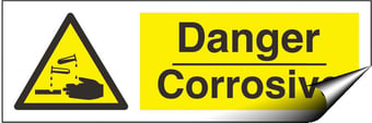 picture of Danger Corrosive Sign - 300 x 100Hmm - Self Adhesive Vinyl [AS-WA75-SAV]