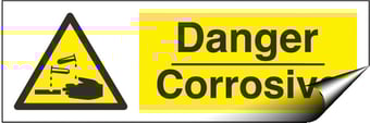 picture of Danger Corrosive Sign - 300 x 100Hmm - Self Adhesive Vinyl [AS-WA75-SAV]