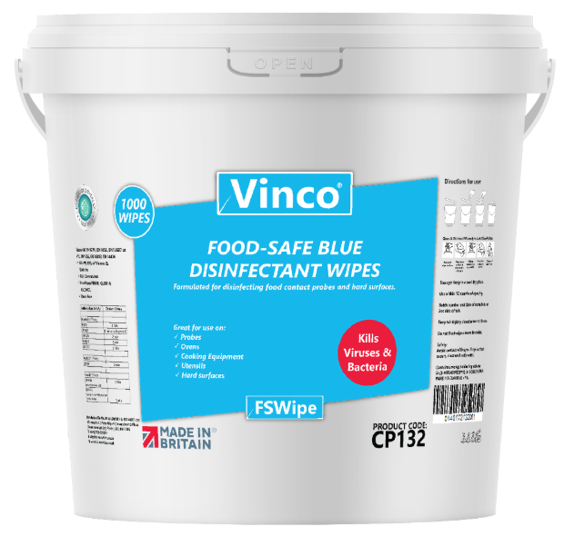 Vinco-FSWipe Food Safe Blue Disinfecting Wipe - 1000 Sheet - [HCI-CP132]