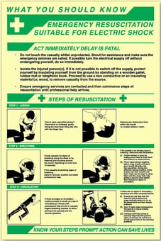 Picture of Photoluminescent Emergency Resuscitation Poster - 400 x 600Hmm - 1mm Rigid Plastic - [AS-PH240]