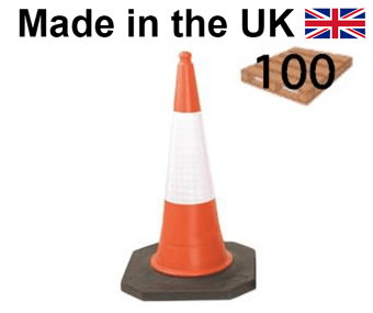 picture of Oxford - Highwayman 2 Part Orange Traffic Cone - 1 Metre - D2 Sleeved - Quantity Pallet: 100 - [OX-09100] - (LP)