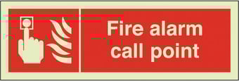 Picture of Photoluminescent Fire Alarm Call Point Sign - 300 X 100Hmm - Self Adhesive Rigid Plastic - [AS-PH31-SARP]