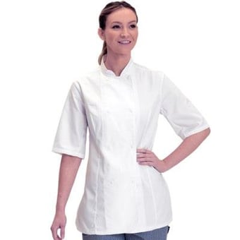 Picture of Dennys Ladies' Short Sleeve Chef's Jacket - GCSL-BT-DD33S