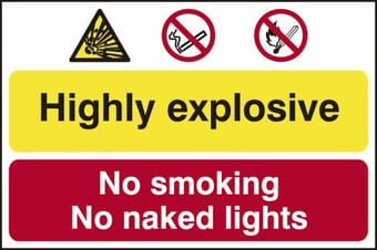 picture of Highly explosive No smoking or naked lights – PVC (600 x 400mm)  - SCXO-CI-4012