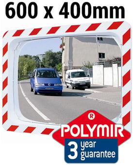 picture of TRAFFIC MIRROR - Polymir - 600 x 400mm - To View 2 Directions - 3 Year Guarantee - [VL-554]