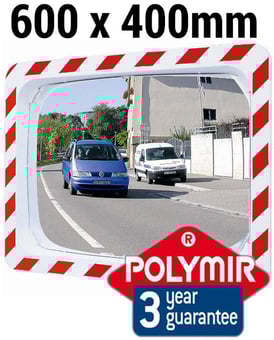 picture of TRAFFIC MIRROR - Polymir - 600 x 400mm - To View 2 Directions - 3 Year Guarantee - [VL-554]