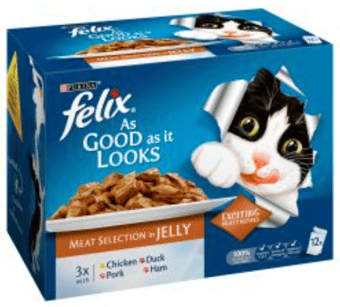 picture of Felix As Good As It Looks Ham/Meat Selection in Jelly Cat Food 12 Pack 100g - [BSP-271025]