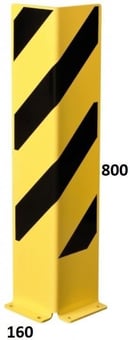 picture of BLACK BULL Heavy Duty Column/Corner Protectors - Right-Angle Profile - 800mmH - 6mm Gauge - Yellow/Black - [MV-197.14.605]