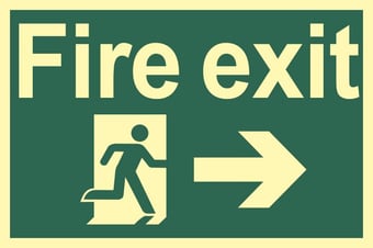 picture of Spectrum Fire Exit Running Man Arrow Right – PHS 300 x 200mm – [SCXO-CI-17089]