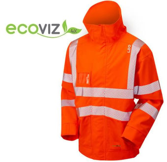 picture of LEO - Dartmoor - EcoViz 10K Breathable Bomber Orange Jacket - [LE-J05-O]