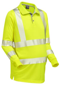 picture of Yarnacott - Hi Vis Yellow Coolviz Ultra Ladies Maternity Sleeved Polo Shirt - LE-PM08-Y