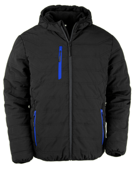 picture of Result Genuine Recycled - Black Compass Padded Winter Jacket - Black/Royal - BT-R240X-BLKROY