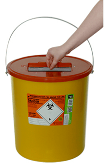 Picture of SHARPSGUARD Eco Orange Lid 22 Ra Sharps Bin - NHS Code FSL092 - [DH-DD440OL]