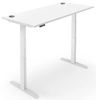 Picture of Yo-Yo DESK PRO 2+ White Frame with Light Grey Desk Top - YYO-YD-PRO-2P-W/1200700GRY