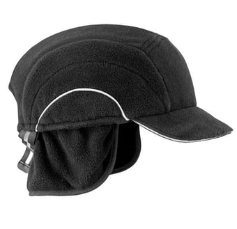 picture of JSP Winter Black Hardcap A1 + with Short Peak and Neck Warmer - [JS-ABW000-001-100]