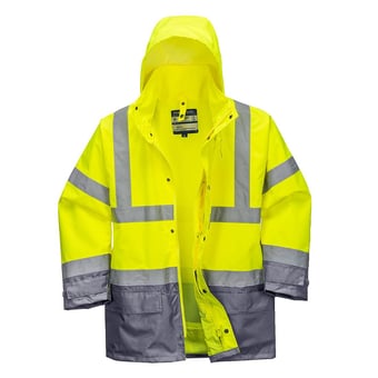 picture of Portwest S768 Hi-Vis Executive 5-in-1 Yellow/Grey Jacket - PW-S768YGY