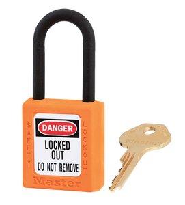 picture of Masterlock - Zenex 406 Non-Conductive Composite Lock-Out Padlock - Orange - With One Unique Key - [MA-406ORJ]