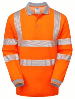 picture of Pulsar Life Orange Men's Sustainable Long Sleeve Polo Shirt - PR-LFE904-ORG