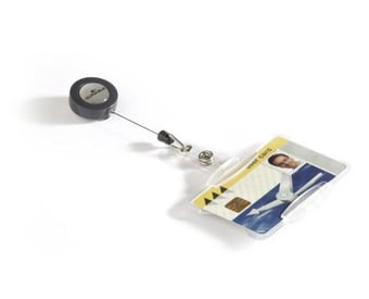 Picture of Durable - Security Pass Holder with Badge Reel - Transparent - Pack of 10 - [DL-801119]