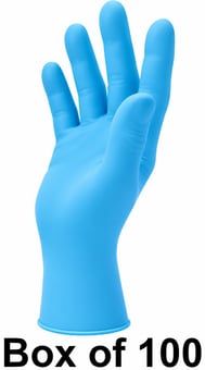 picture of Polyco Shield GD19 Blue Nitrile Powder Free Disposable Gloves - Box of 100 - [BM-GD19]