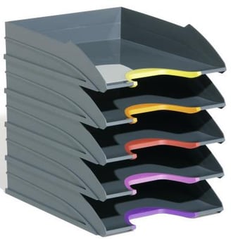 picture of Durable - VARICOLOR Tray Set - Anthracite Grey - Set of 5 Trays - [DL-770557] - (PS)