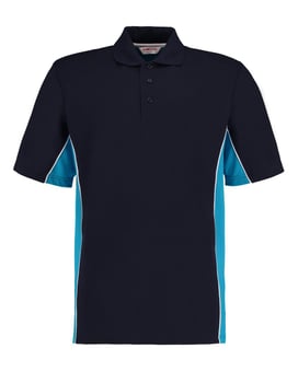 picture of Gamegear Men's Track Piqué Polo - Navy Blue /Turquoise - BT-KK475-NAV/TRQ