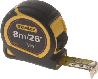 picture of Stanley Tools - Tylon™ Pocket Tape 8m/26ft (Width 25mm) - [TB-STA130656N]