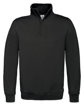 picture of B&C WUI22 ID.004 Cotton Rich 1/4 Zip Sweat - Black - RLW-BA406BLAC