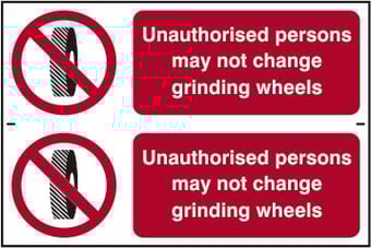 Picture of Spectrum Unauthorised Persons May Not Change Grinding Wheels - PVC 300 x 200mm - SCXO-CI-0702 - (DISC-W)