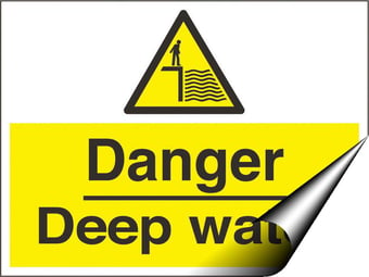 picture of Danger Deep Water Sign - 600 x 450Hmm - Self Adhesive Vinyl [AS-WA240-SAV]