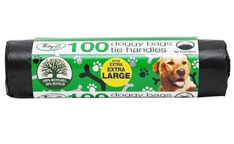 picture of TidyZ Extra Large Tie Handle Doggy Bags 100 Pack - [PD-B0473]