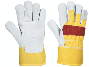 picture of Portwest A219 Classic Chrome Rigger Yellow/Red Gloves - [PW-A219YREXL]