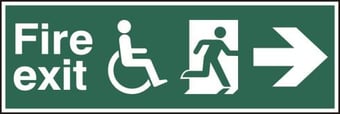 Picture of Spectrum Disabled fire exit man running arrow right - PVC 450 x 150mm - SCXO-CI-1831