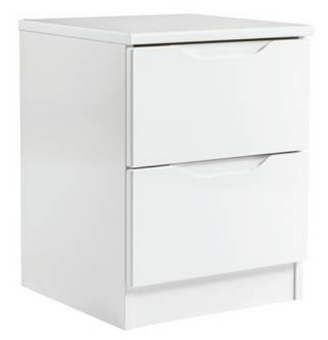 picture of One Call Sonata 2 Drawer Bedside - White Gloss - [OCF-LEWB2]