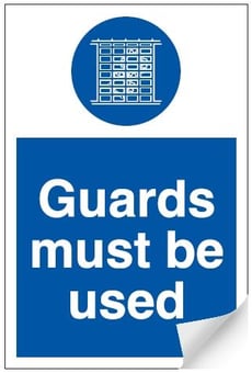 picture of Guards Must be Used Sign LARGE - 400 x 600Hmm - Self Adhesive Vinyl - [AS-MA62-SAV]