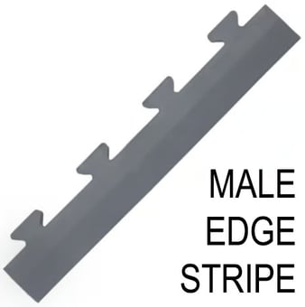 picture of BiGDUG Essentials Interlocking Floor Tile Ramped Edge - 12h x 470w x 60d mm - Male - Grey - [BDU-TRENGRM] - (LP)