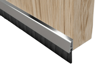 picture of Warmseal Concealed Fix Bottom Door Brush Strip Chrome Effect - [CI-G13801] - (DISC-W)