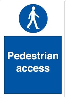 Picture of Pedestrian Access Sign LARGE - 400 x 600Hmm - Rigid Plastic - [AS-MA199-RP] 