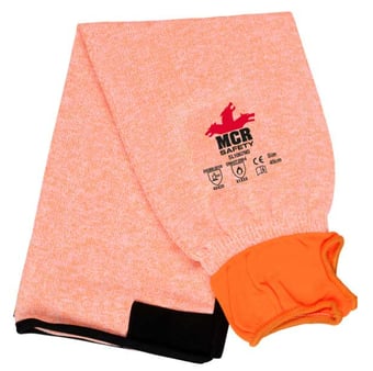 Picture of MCR - SL1067 - Cut Fibre Hi-Vis Orange Sleeve - Cut Level D - 450mm - Size 18 - [PA-SL1067NO]