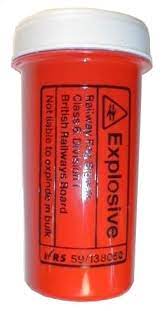 Picture of Red Plastic Detonator Container - Red With White Lid - [UP-0059/138050] - (DISC-W)