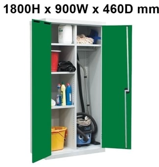 picture of QMP Utility Cupboard - Green Doors - 3 Shelves - 1800H x 900W x 460D mm - [QM-CU189046ZGXX]